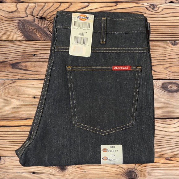 Mens Dickies Jeans 33x34 Regular Straight Fit Denim NWT Fits Over Boots - Picture 11 of 13